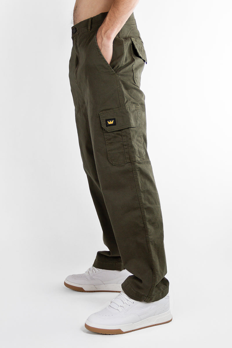 Kingpin Men's Cargo Pants in Green - Durable Tactical Work Pants for Outdoor Hiking, Camping & Casual Wear