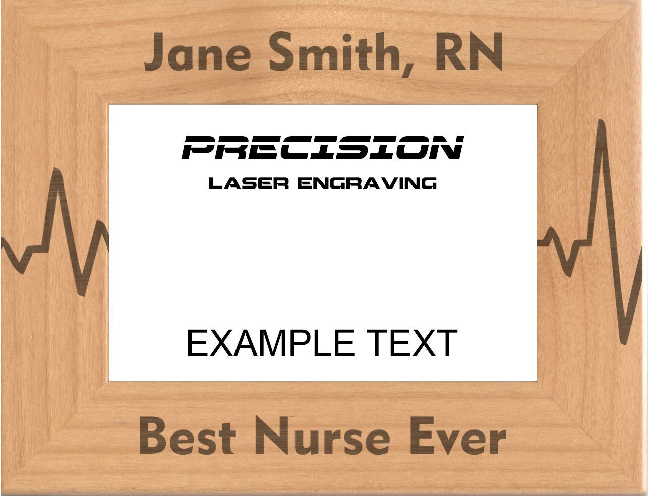 Custom Nurse Gift - Heartbeat Engraved Wood Frame for Medical Professionals