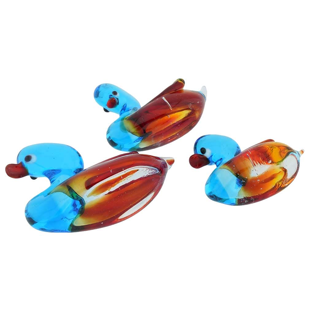 Authentic Murano Glass Duck Family Set - Handmade in Venice Italy - Elegant Home Decor & Gift for Collectors - Perfect for Table Centerpieces, Shelf Displays & Wedding Decorations