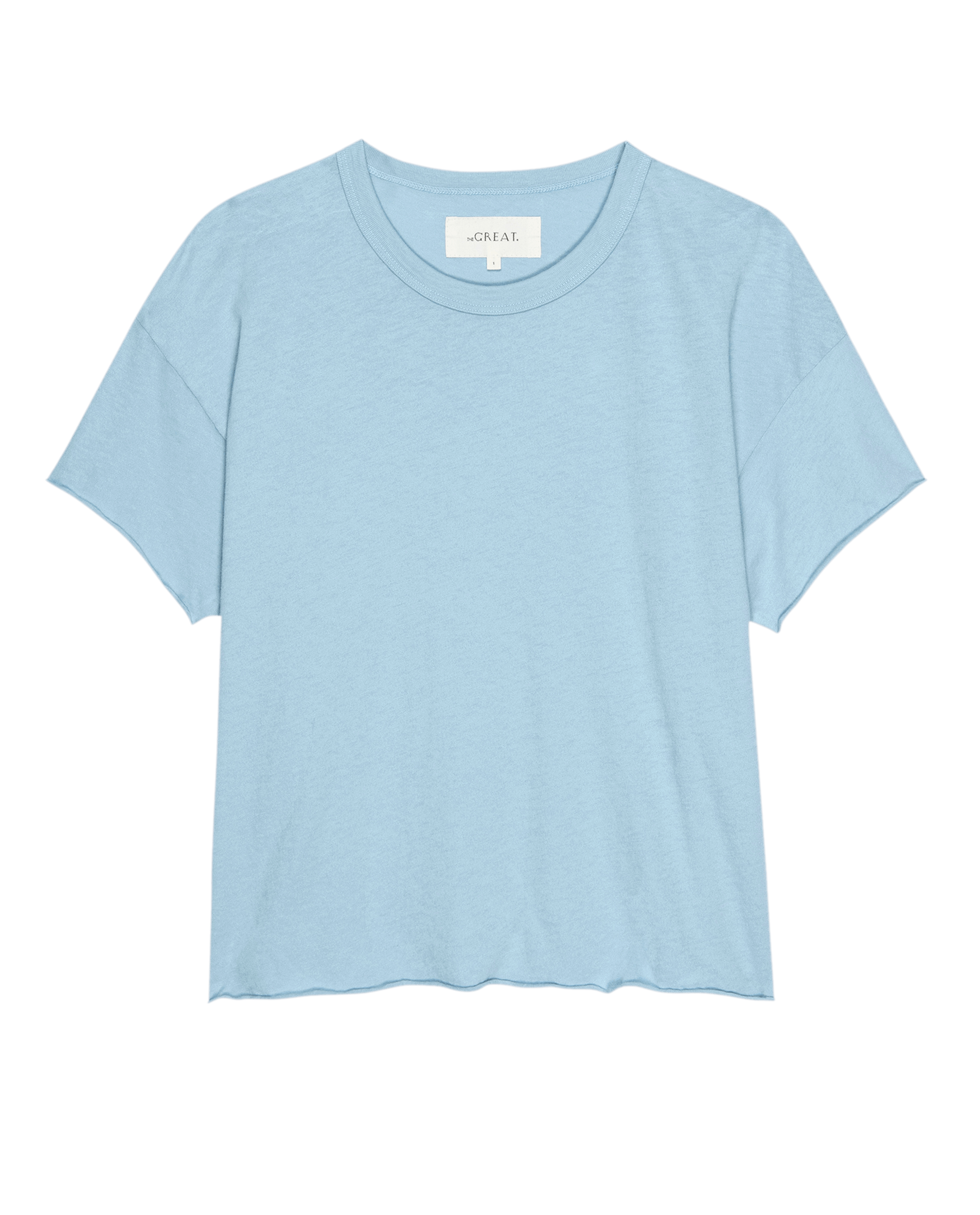 Women's Crop Tee - Soft Solid Vista Blue Short Sleeve T-Shirt for Casual Wear, Gym & Summer Outfits