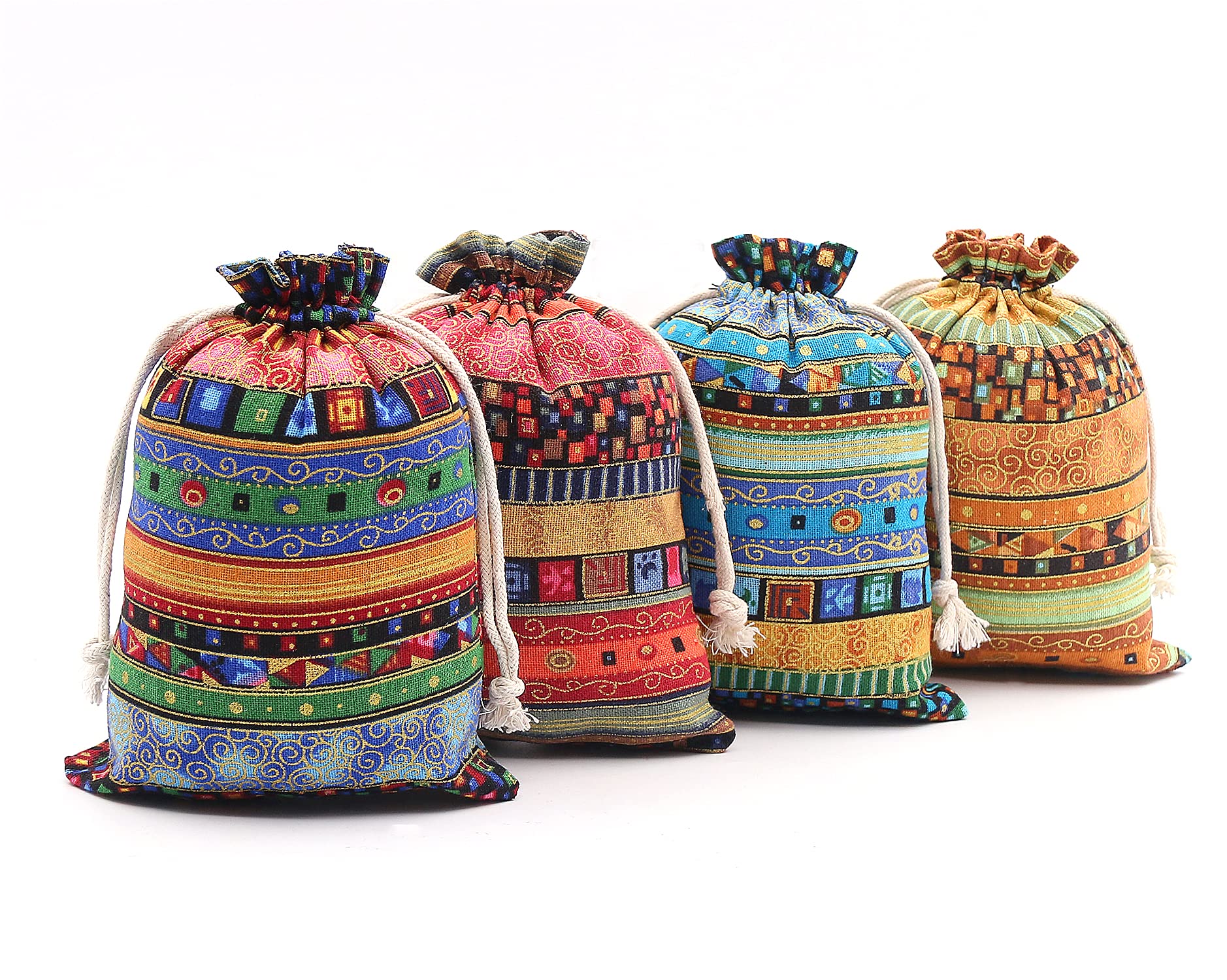 Premium 20Pcs 6×8 Inch Egyptian Style Linen Drawstring Bags - Reusable Cotton Gift Bags for Wedding Favors, Party Decor & Candy Packaging | Perfect for Boho Weddings, Baby Showers & Holiday Gifting