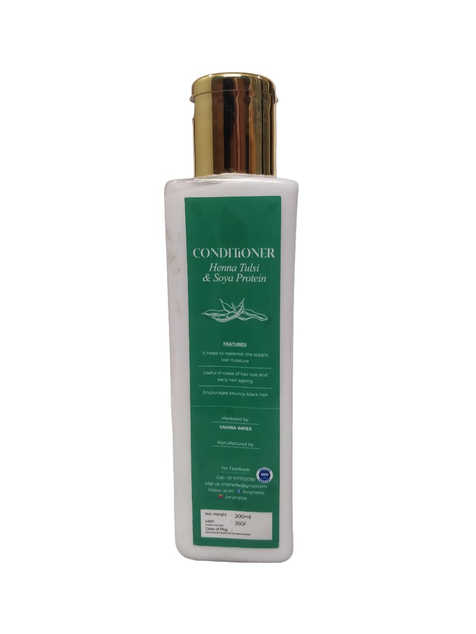 Onlyherbs Natural Henna Tulsi Hair Conditioner 200ml - Organic Deep Moisturizing Treatment for Dry Hair, Stimulates Hair Growth, Suitable for All Hair Types | Daily Hair Care, Salon-Quality Nourishment at Home