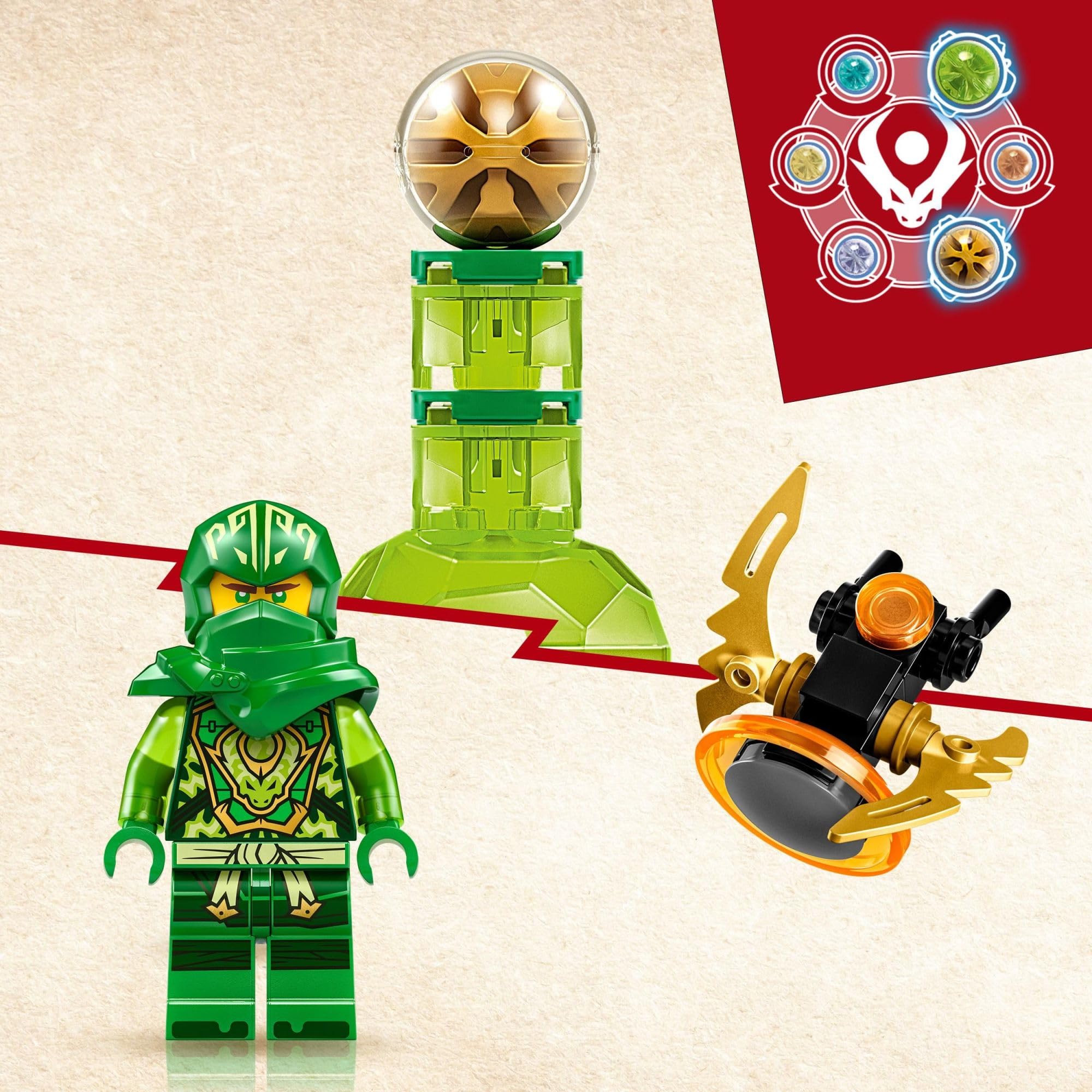 LEGO NINJAGO Lloyd’s Dragon Power Spinjitzu Spin 71779 Building Set - Interactive Green Spinning Dragon Toy with Ninja Lloyd Minifigure | Gift for Boys & Girls Ages 6+ | Perfect for Action Play, Birthday Gifts & Ninja-Themed Adventures