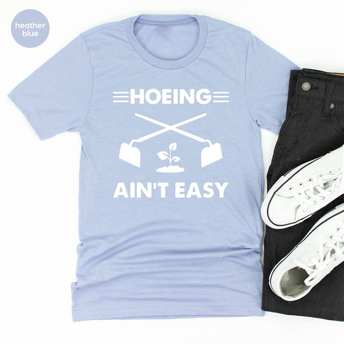 Grandma's Gardener T-Shirt - Plant Lover & Farmer Tee - Funny 'Hoeing Ain't Easy' Gardening Shirt - Perfect Gift for Gardeners & Botanists - Comfortable Cotton Apparel for Gardening, Farming & Outdoor Activities