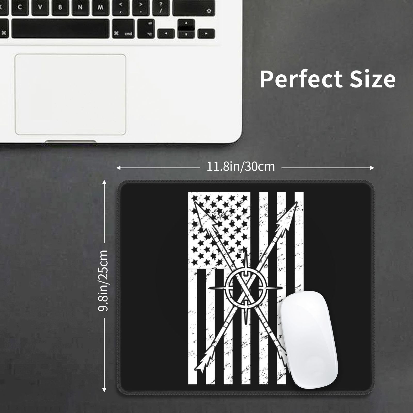 SIYTUAU American Flag Hunting Mouse Pad - Waterproof, Non-Slip Rubber Base, 10x12 Inch Gaming & Office Mousepad for Laptop & PC - Perfect for Gamers, Office Work & Patriotic Decor