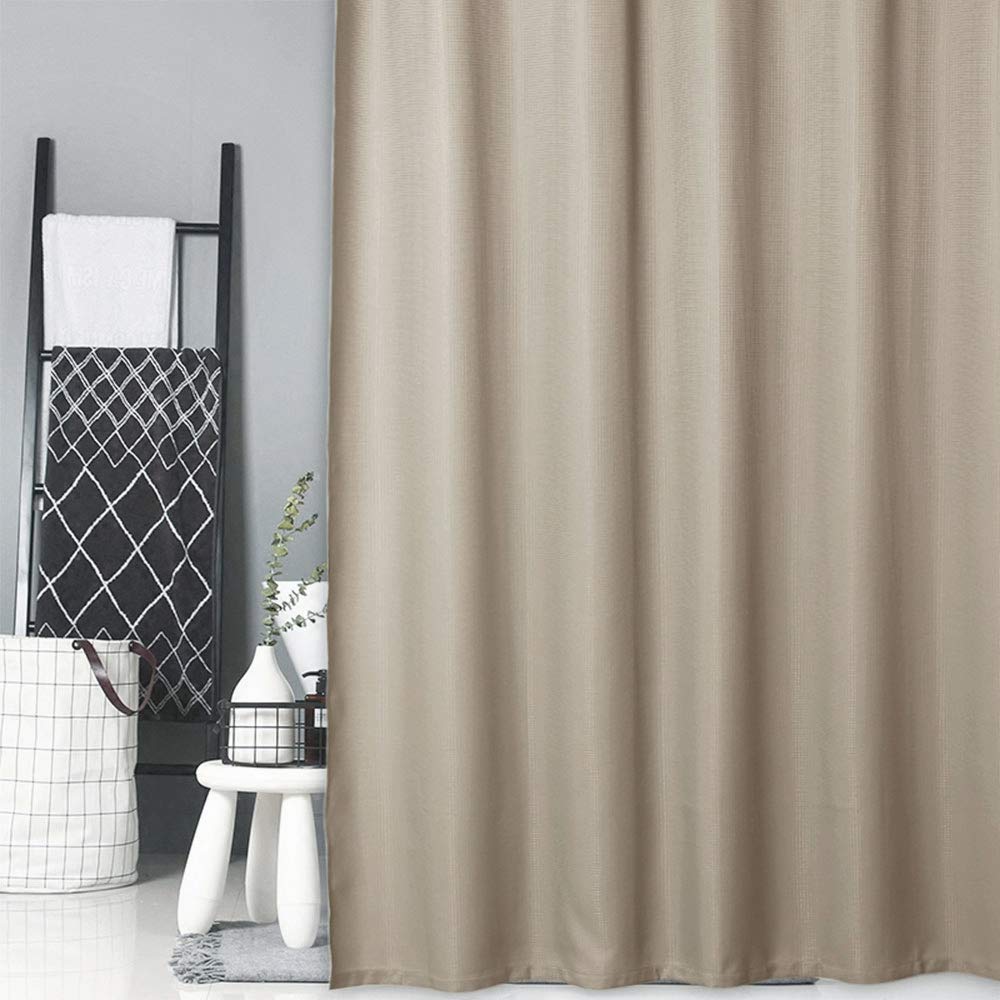 CAROMIO Luxury Waffle Weave Shower Curtain - Hotel Quality Bathroom Decor with Rustproof Metal Grommets, 72x72 Inch Taupe - Perfect for Spa-Like Bathrooms & Guest Suites