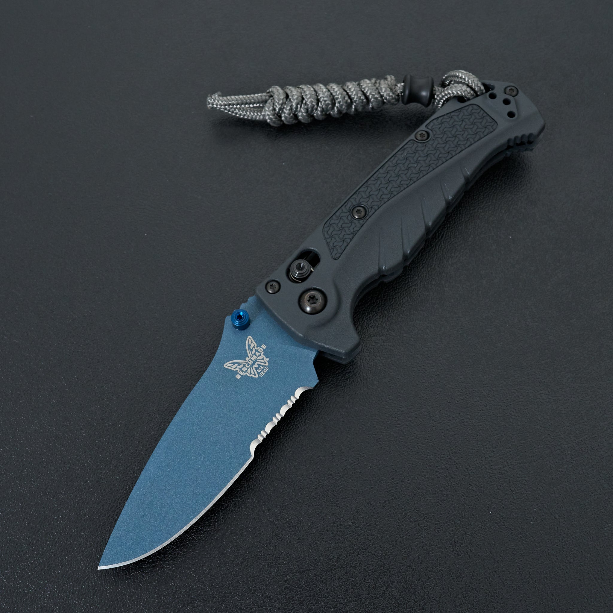 Benchmade Mini Adira Folding Knife - Serrated Blade, Tempest Gray Handle - EDC, Outdoor, Camping & Survival Gear