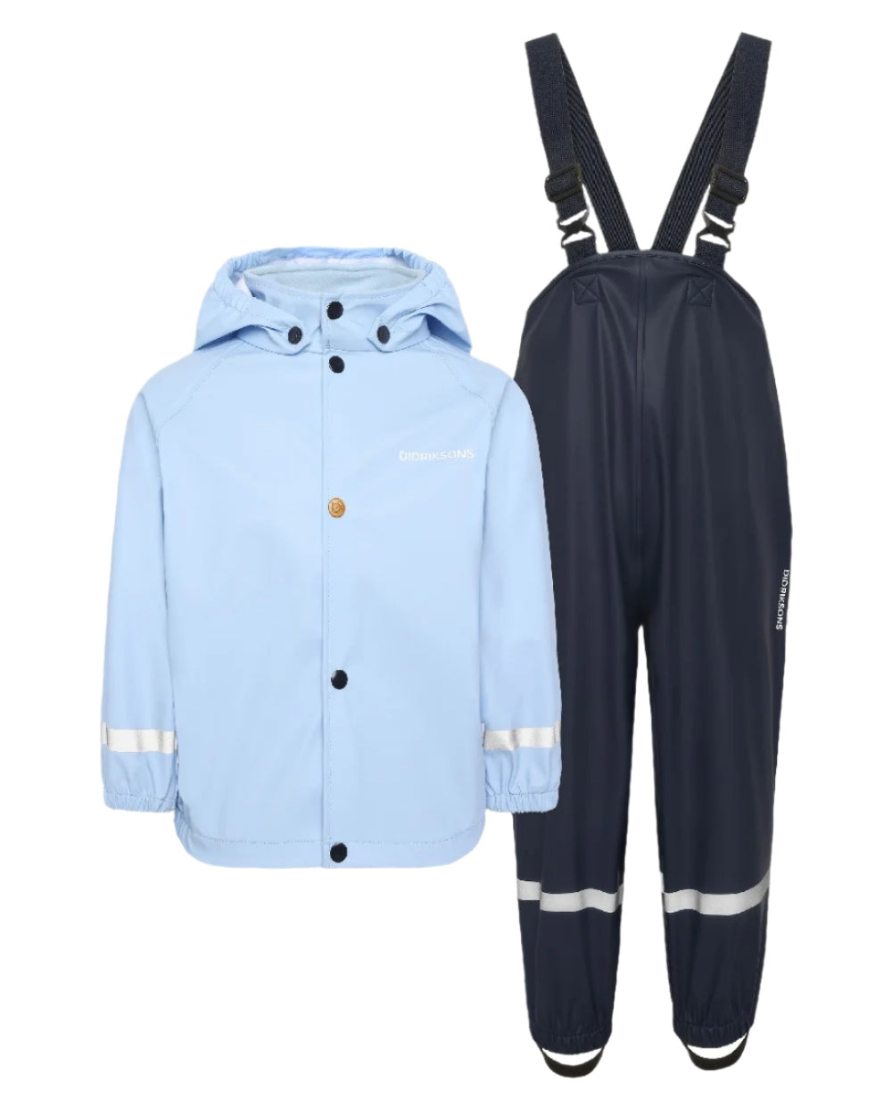 Didriksons Kids' Slaskeman Waterproof Rain Jacket & Pants Set - Lightweight, Windproof Outdoor Gear for Boys & Girls - Perfect for Hiking, Camping & School