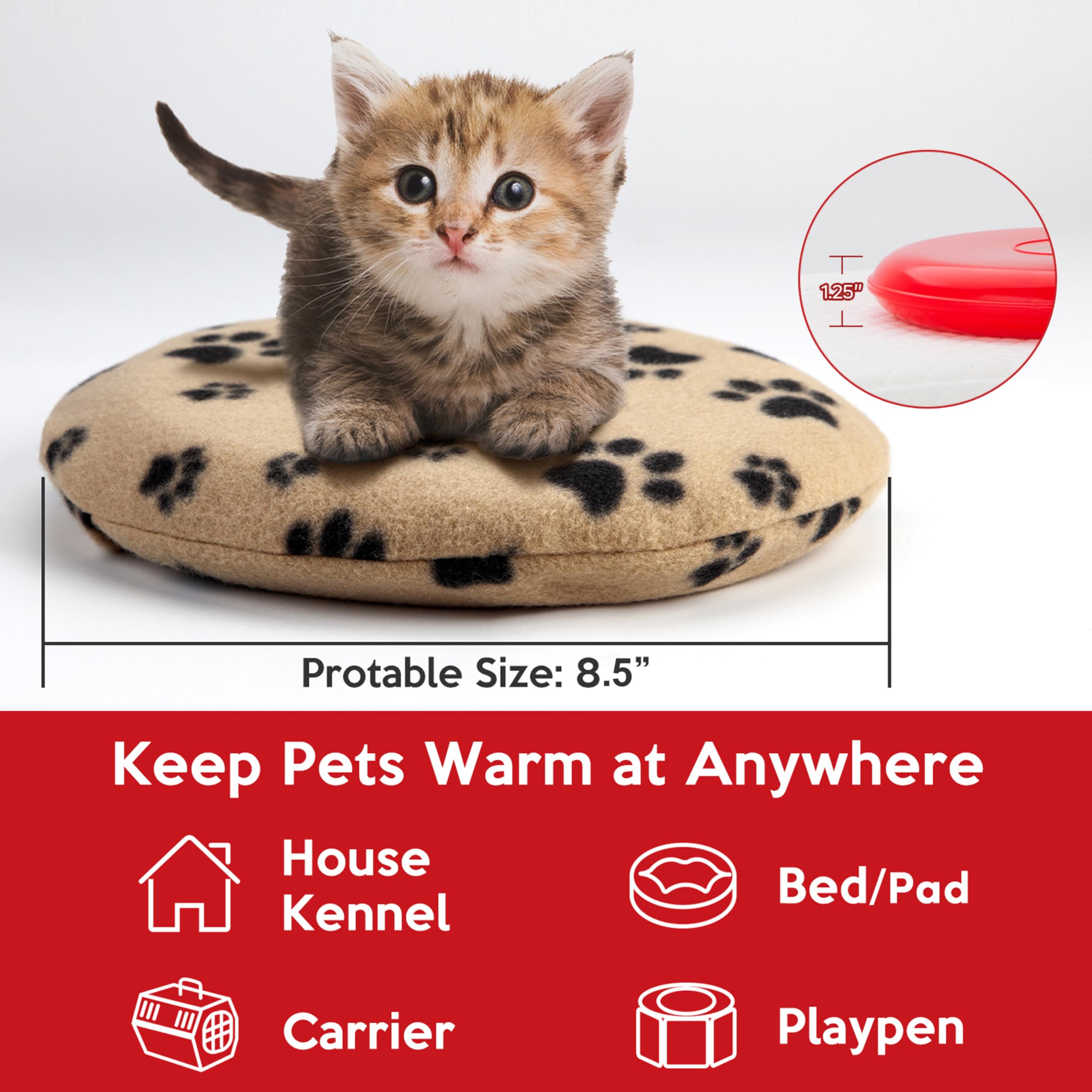 Microwave Pet Heating Pad - Safe Warming for Dogs, Cats & Small Pets - Indoor & Outdoor Use