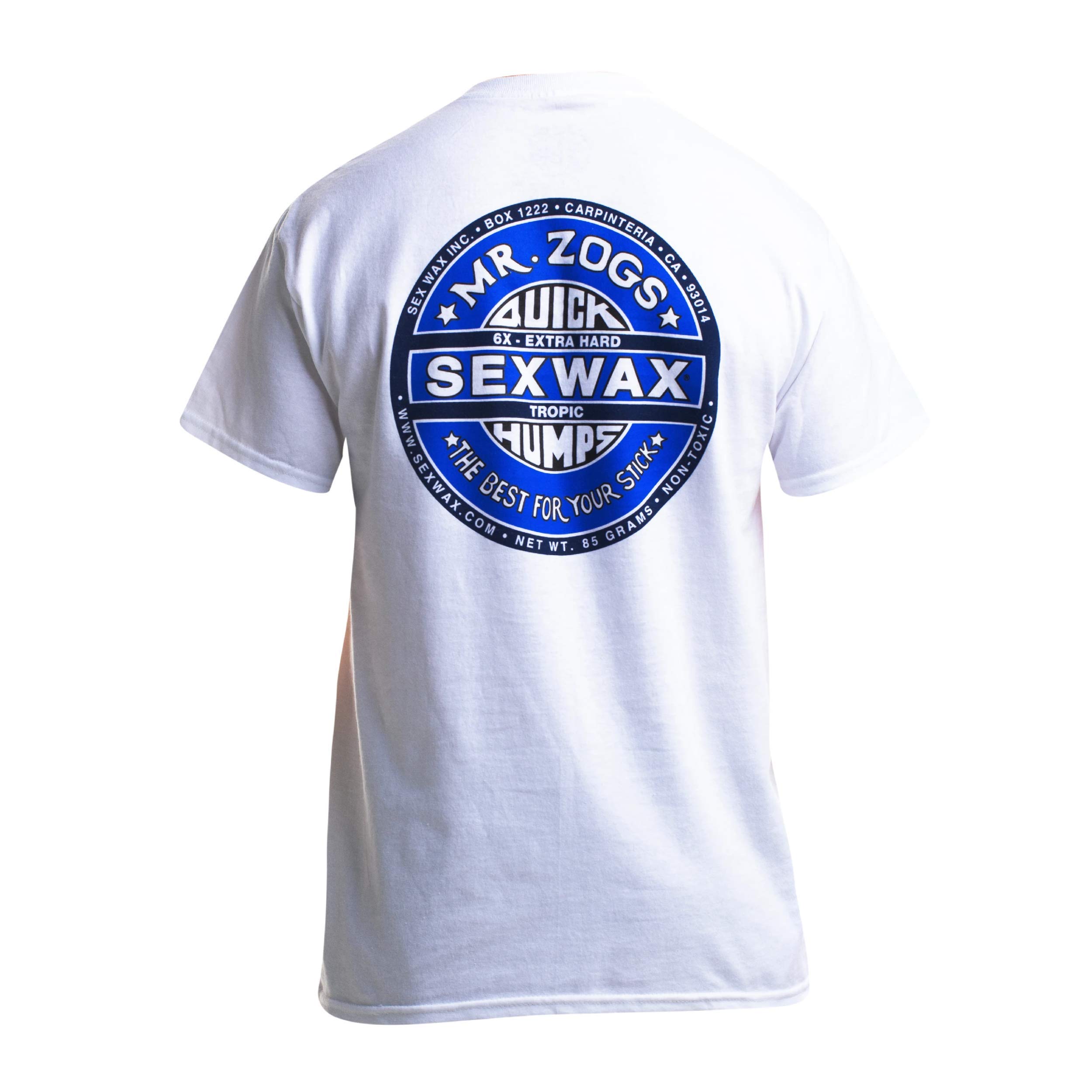 Sex Wax Men's Regular Short Sleeve Quickhumps T-Shirt in White - Medium | Surfing, Beach & Casual Wear