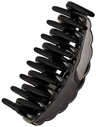 T-Shaped Plastic Hair Claw Clips for Women - Large Acrylic Butterfly Hair Clips with Stone Decoration (Black) - Perfect for Updos, Ponytails & Everyday Hairstyles