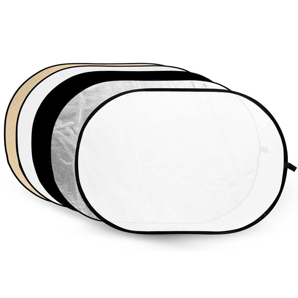 5-in-1 Collapsible Reflector Board with Stand Kit - 80x120cm Photography Light Reflector for Studio, Portrait & Product Photography - Perfect for YouTube, TikTok & Professional Photo Shoots