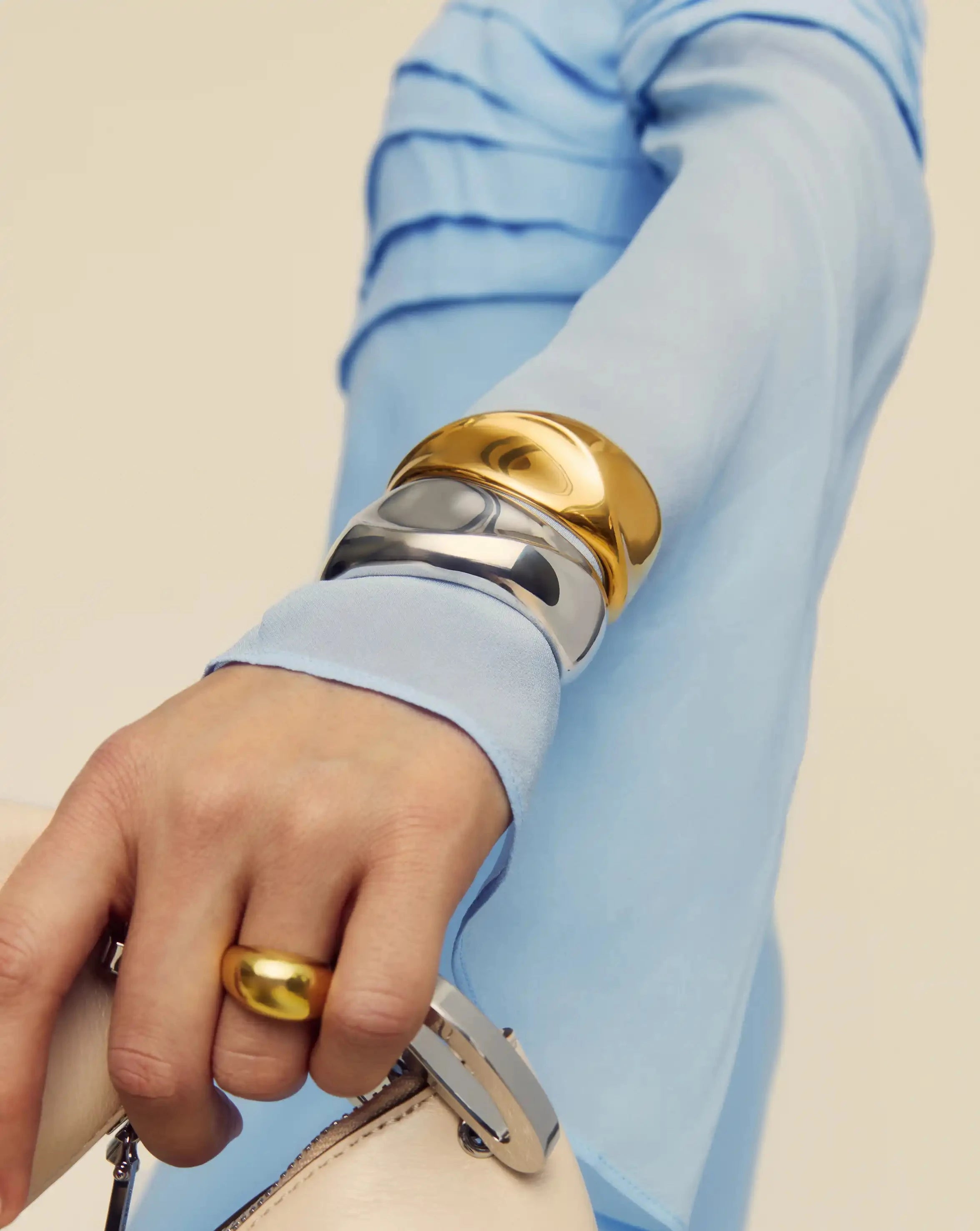 Elegant Sculptural Molten Cuff Bracelet - 18k Gold Plated Handmade Jewelry for Women | Perfect for Parties, Weddings & Special Occasions