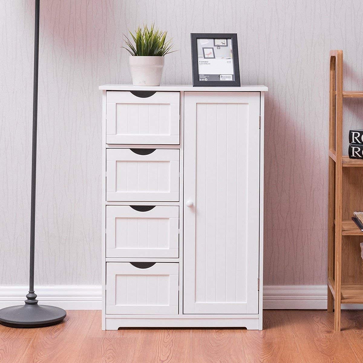 Goodyusstore 4-Drawer Dresser Cabinet - Large Storage Space, Adjustable Height (22