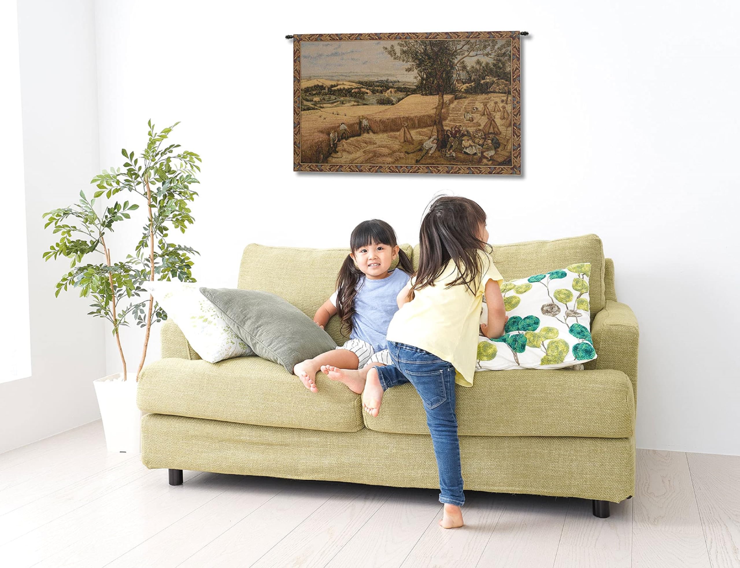 Charlotte Home Furnishings Italian Tapestry Wall Hanging 26x40 Inch - Viscose Cotton Polyester Blend Wall Art - Pieter Bruegel Inspired Home Decor - Perfect for Living Room, Bedroom & Office Decor