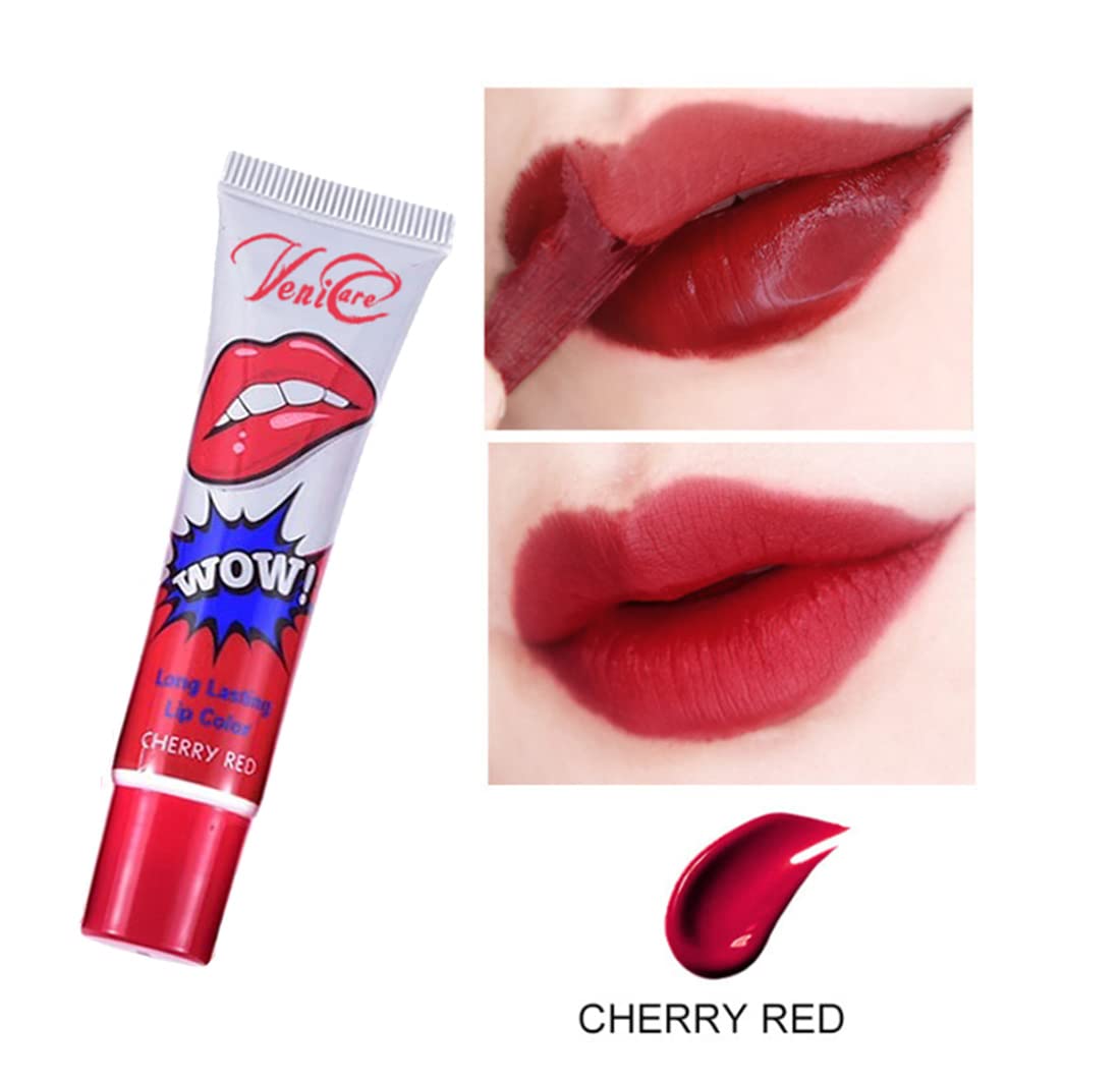 6-Pack Long Lasting Peel-Off Lip Stain Gloss Set with Free Bonus Kraft Sticker Labels - 6 Vibrant Shades for Everyday Wear, Date Night & Special Occasions