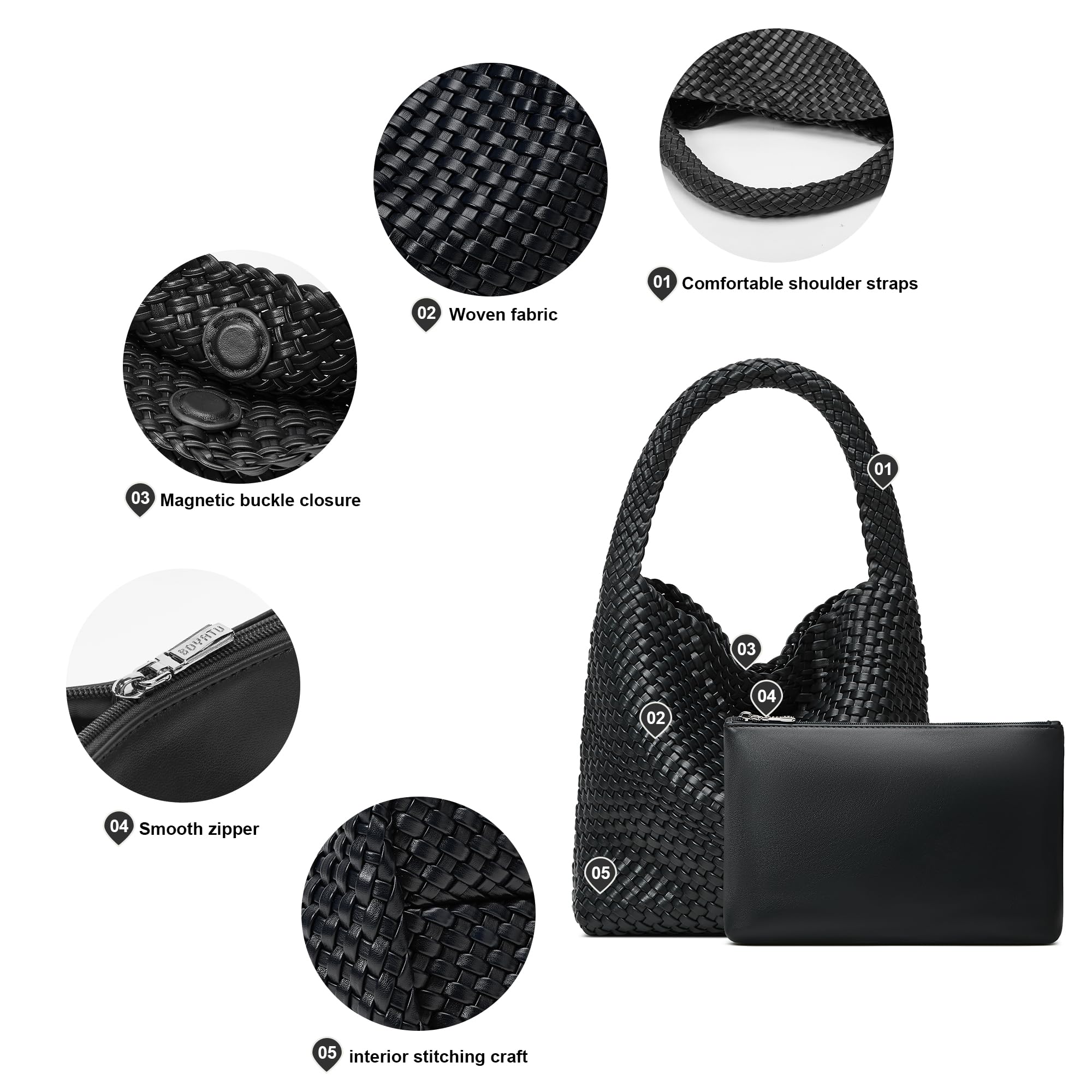 Vegan Leather Tote Bag for Women - Stylish Summer Beach Purse for Travel & Shopping