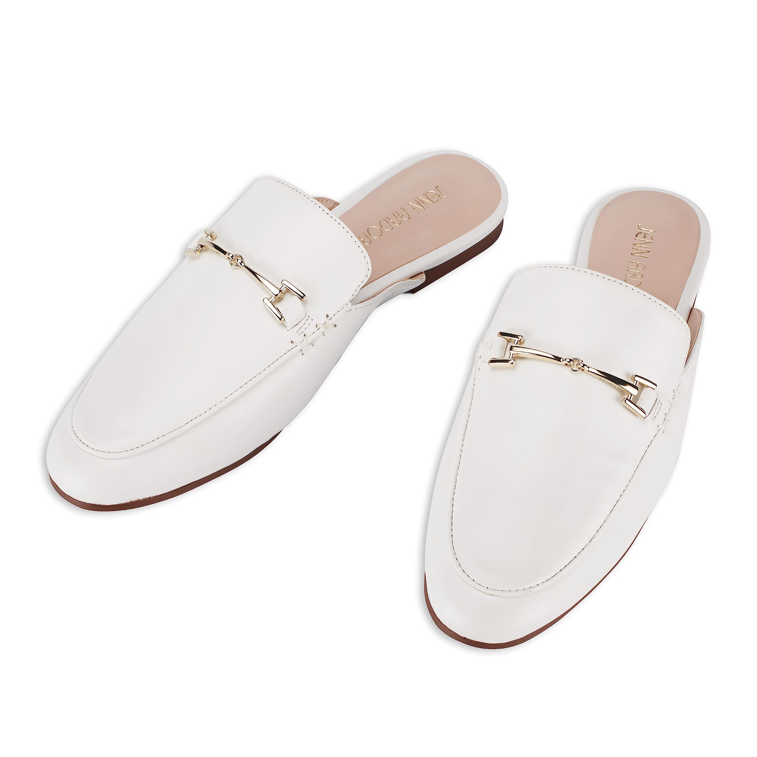 **JENN ARDOR Women's Pointed Toe Mules - Slip On Backless Loafers & Flats for Work, Casual Wear & Home Slippers - Low Heel Comfort Slides for Office, Outings & Relaxing**