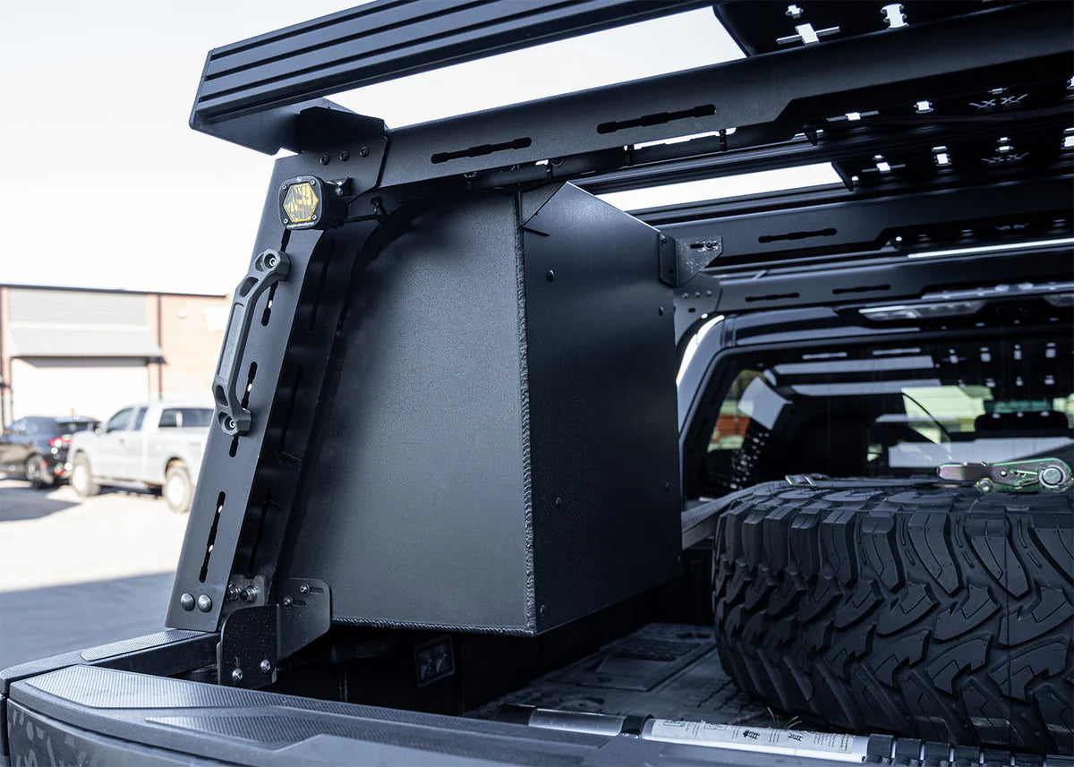 2022+ Toyota Tundra Aluminum Bed Rack Storage Box | Heavy Duty Truck Organizer for Backwoods Adventure & Off-Road Camping Gear | Perfect for Overlanding, Hunting & Outdoor Equipment Storage