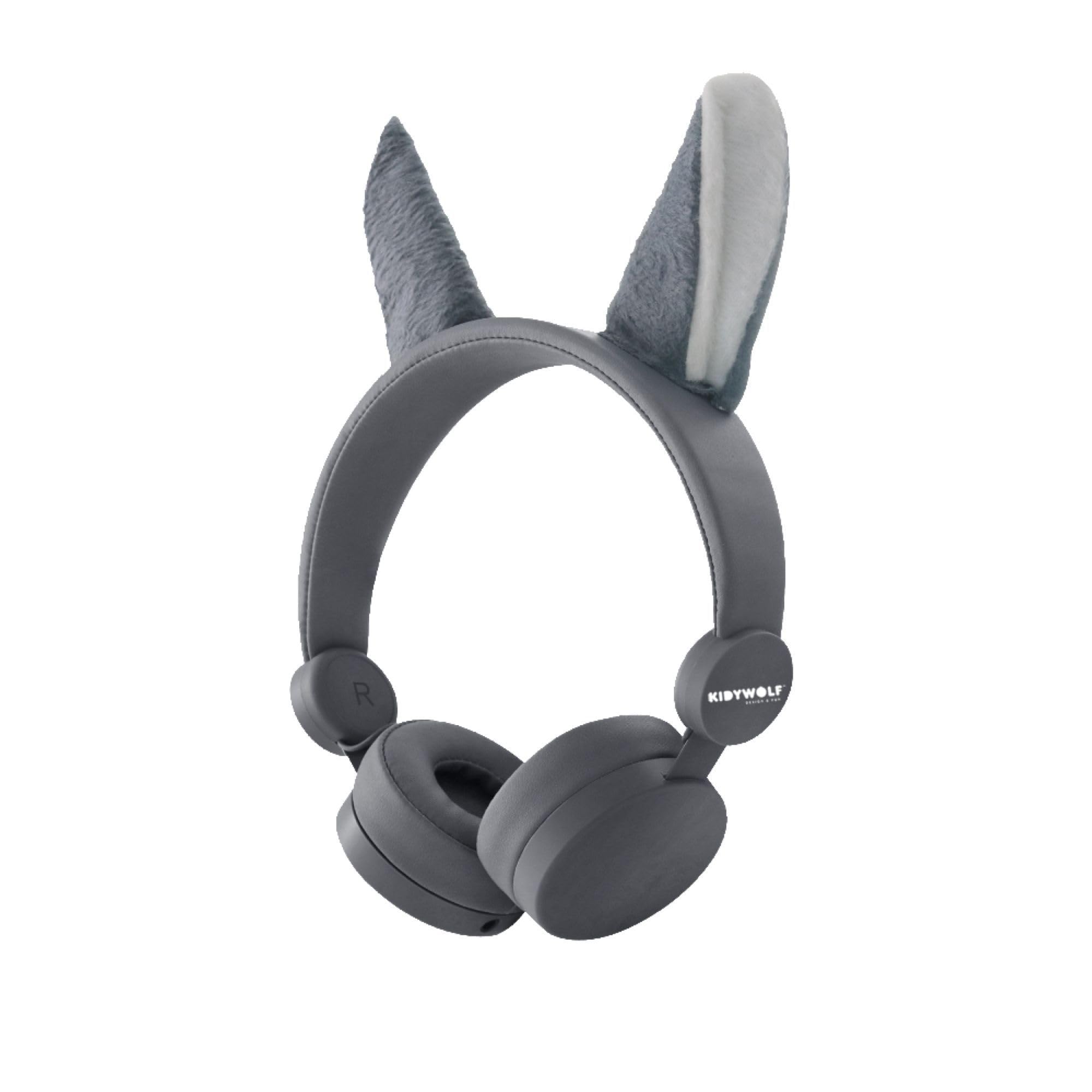 85dB Volume Limited Kids Headphones for Safe Music Sharing - Perfect for School, Travel & Home Use (Wolf Design)