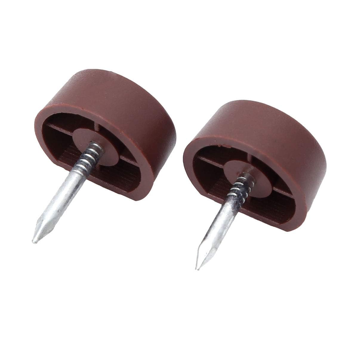 50Pcs Plastic Shelf Support Brackets - Heavy Duty Metal Pin Pegs for Cabinet, Bookcase & Wine Rack - Knock-in Shelf Holders (Reddish Brown) - Perfect for Home Organization & DIY Furniture Assembly