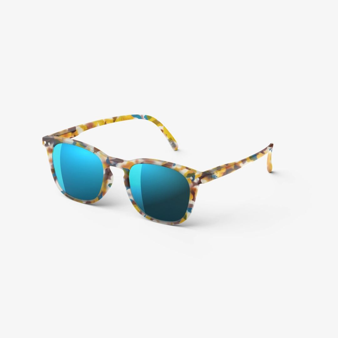 E Junior Sunglasses for Kids - Blue Tortoise Frame with Mirror Lens - UV Protection, Lightweight & Durable - Perfect for Outdoor Play, Beach & Sports Activities