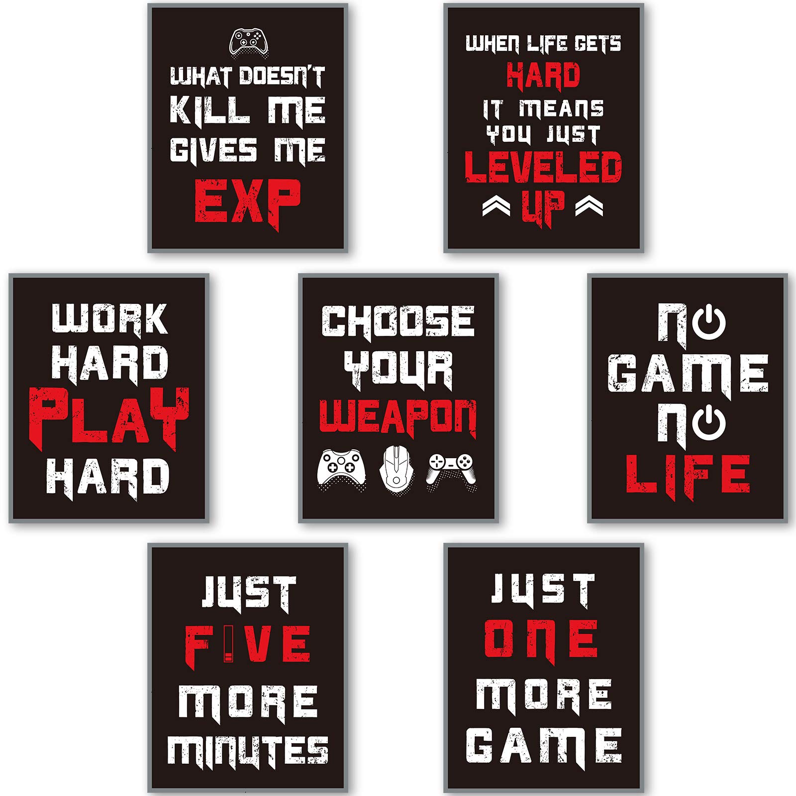 Zonon 9-Piece Gaming Art Prints Set - Unframed Video Game Posters for Gamer Room Decor, Playroom & Man Cave Wall Art - Perfect for Bedroom, Home Office & Game Room Decoration