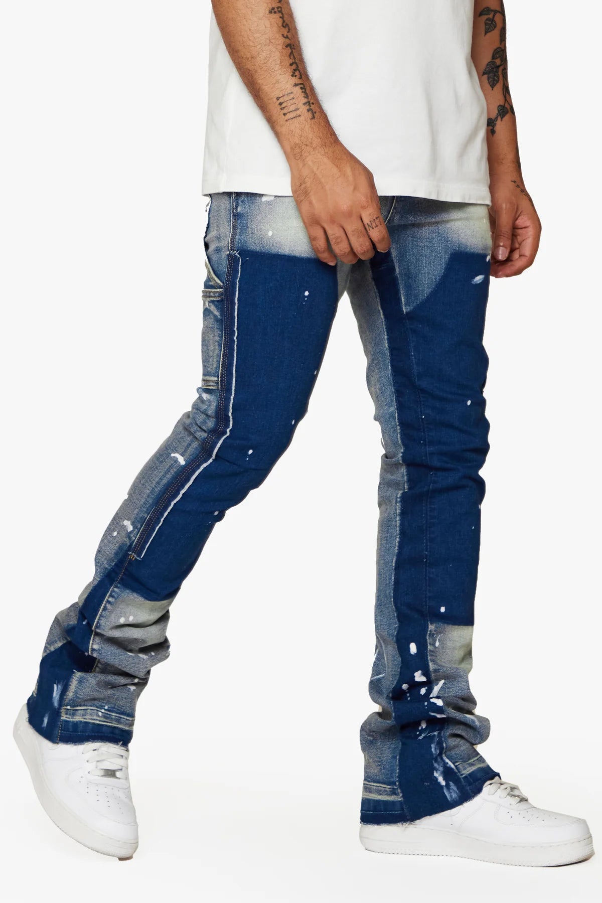 ESNTL LAB STACKED TAMA LT. WASH - Premium Stacked Denim Jeans for Men | Comfortable Slim Fit Stretch Pants | Perfect for Casual Wear, Office & Night Out