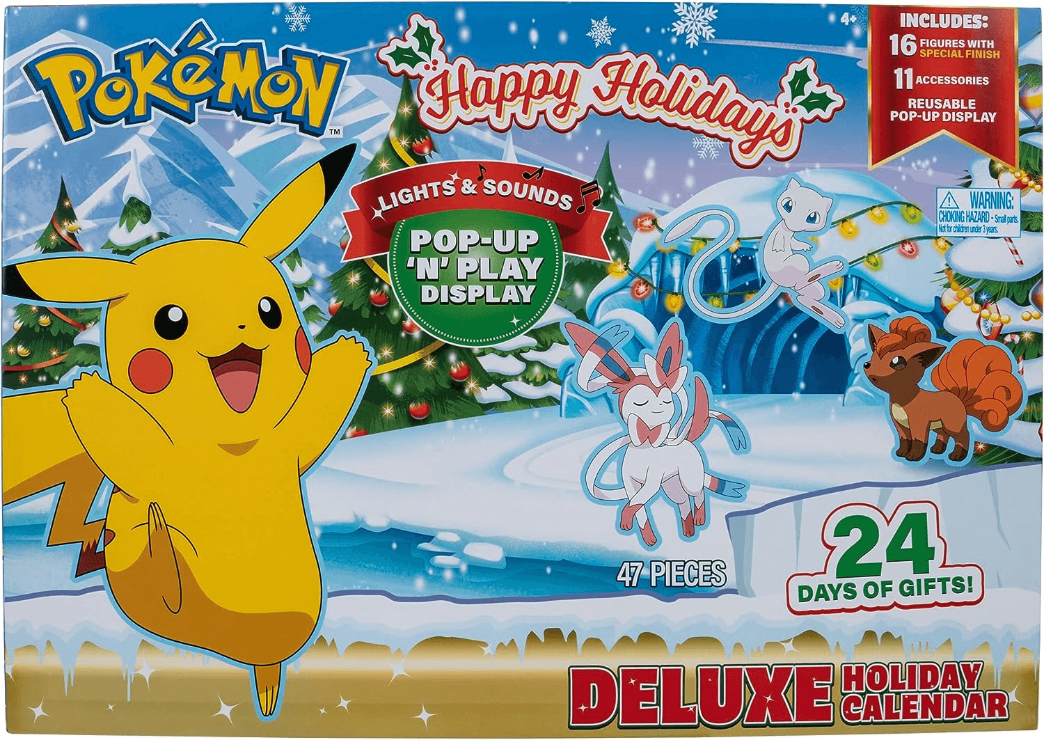 Jazwares Pokemon Deluxe Advent Calendar - 24 Days of Holiday Fun with Exclusive Pokemon Toys & Collectibles | Perfect for Christmas Countdown, Stocking Stuffers & Gift Giving