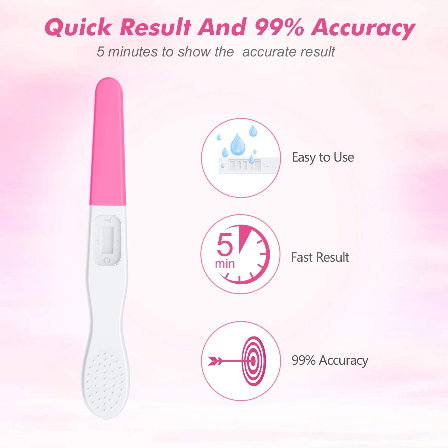 MomMed Pregnancy Test Kit - 5 HCG Home Pregnancy Midstream Tests, Early Detection with 99% Accuracy, Sensitive Pregnancy Strips for Women - Perfect for At-Home Testing, Family Planning & Fertility Tracking