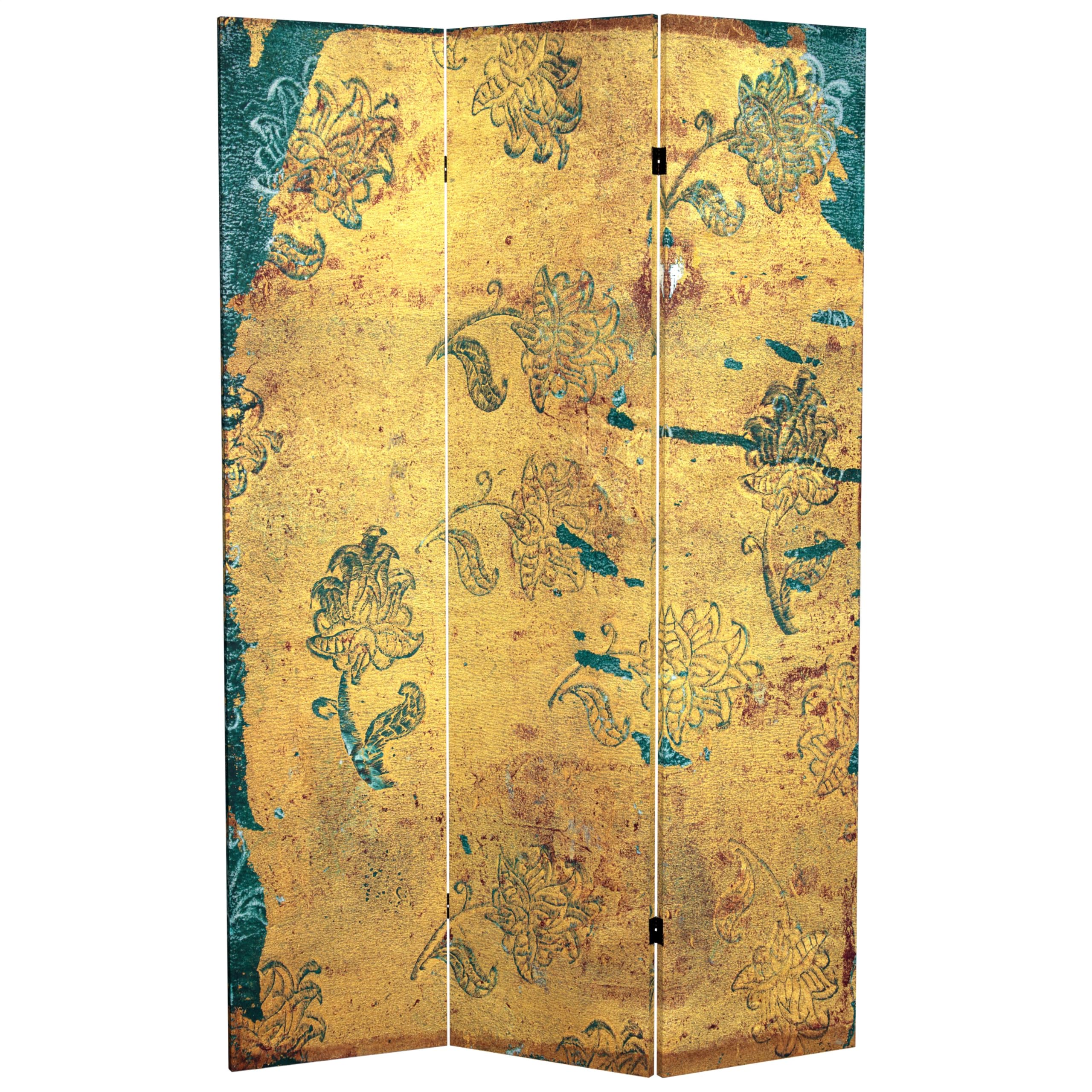 6 ft. Tall Red Lantern Luminous Shadows Canvas Room Divider with Falling Blossoms Design - Asian Inspired Home Decor for Living Room, Bedroom, or Office Partition
