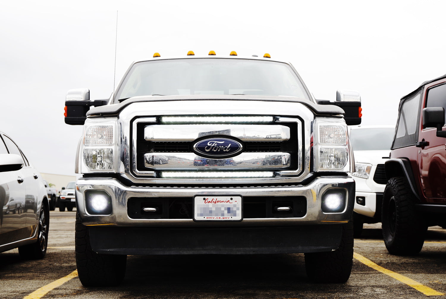 27W LED Fog Light & Driving Light Kit with Bezels, Brackets & Wiring - Compatible with Ford F250 F350 F450 (2011-2016) - Enhanced Visibility for Off-Roading, Night Driving & Bad Weather Conditions