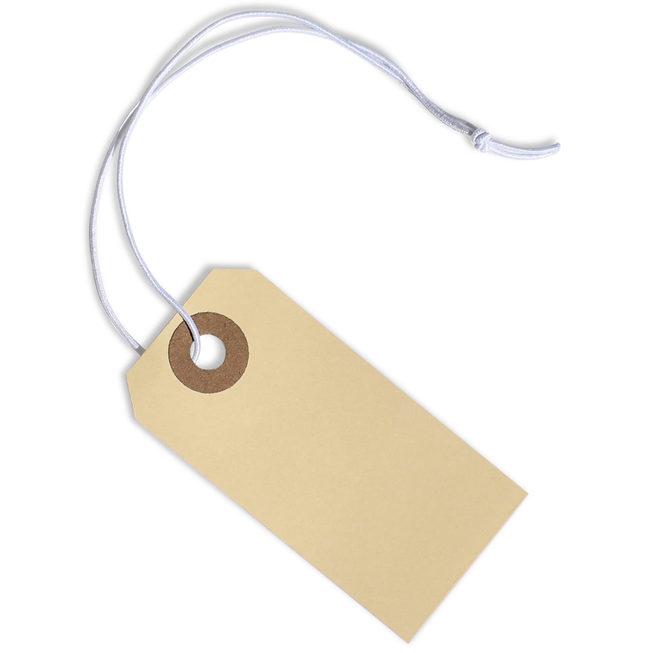 500pcs Manila Shipping Label Tags with Elastic String - 2.75