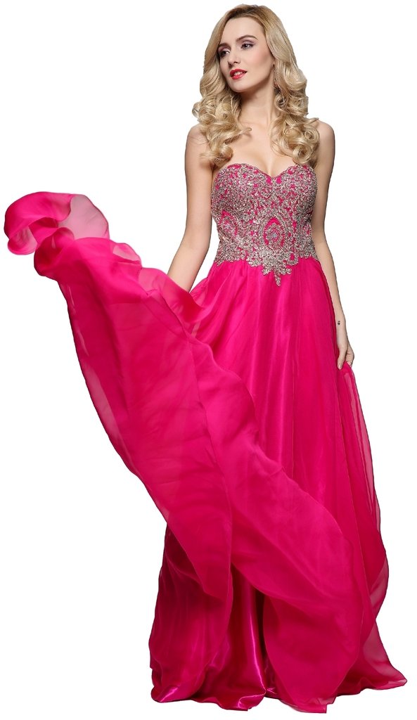 Meier Women's Strapless Gold Embroidery Beaded Prom Formal Dress - Elegant Evening Gown for Homecoming, Wedding, and Special Occasions