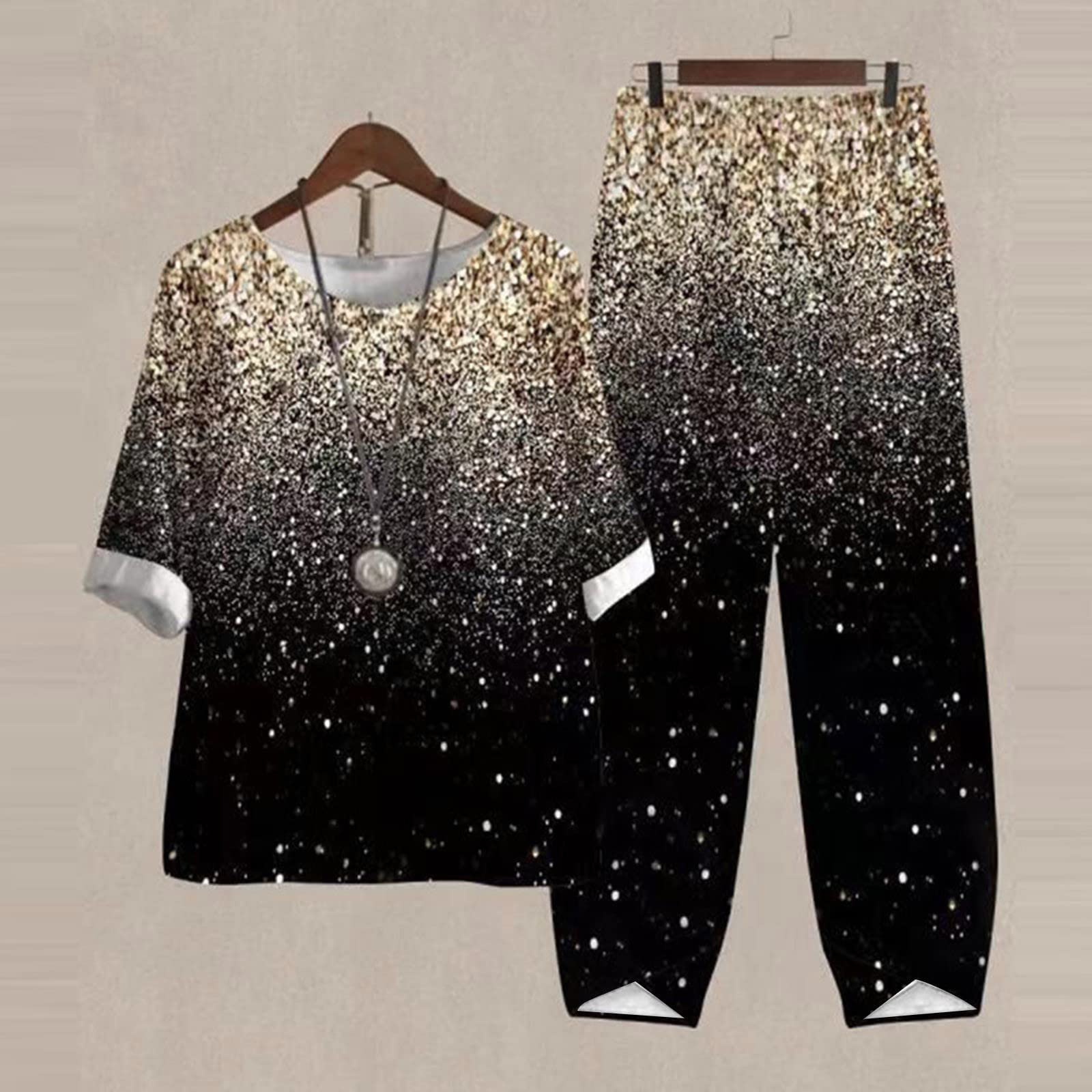 **Oelaio Women's Brown Pajama Set - 2 Piece Plus Size Lounge Outfit with Pockets, Wide Leg Pants & Comfortable Top for Fall | Perfect for Sleepwear, Relaxing at Home, and Cozy Evenings**