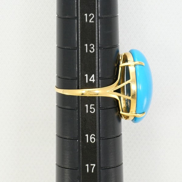 18K Yellow Gold Turquoise Ring for Women – Handmade Genuine Turquoise Jewelry, Dainty Boho Stacking Ring, Perfect for Gifts, Weddings & Everyday Wear