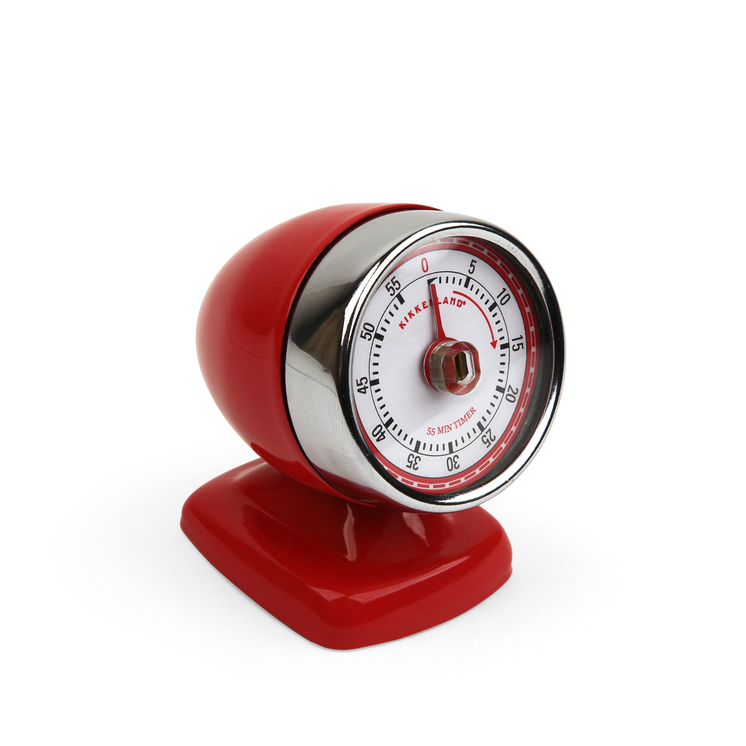 Vintage Streamline Kitchen Timer - Retro Mechanical Egg Timer with Loud Alarm, Perfect for Baking, Cooking, and Classroom Use - Classic Red Design