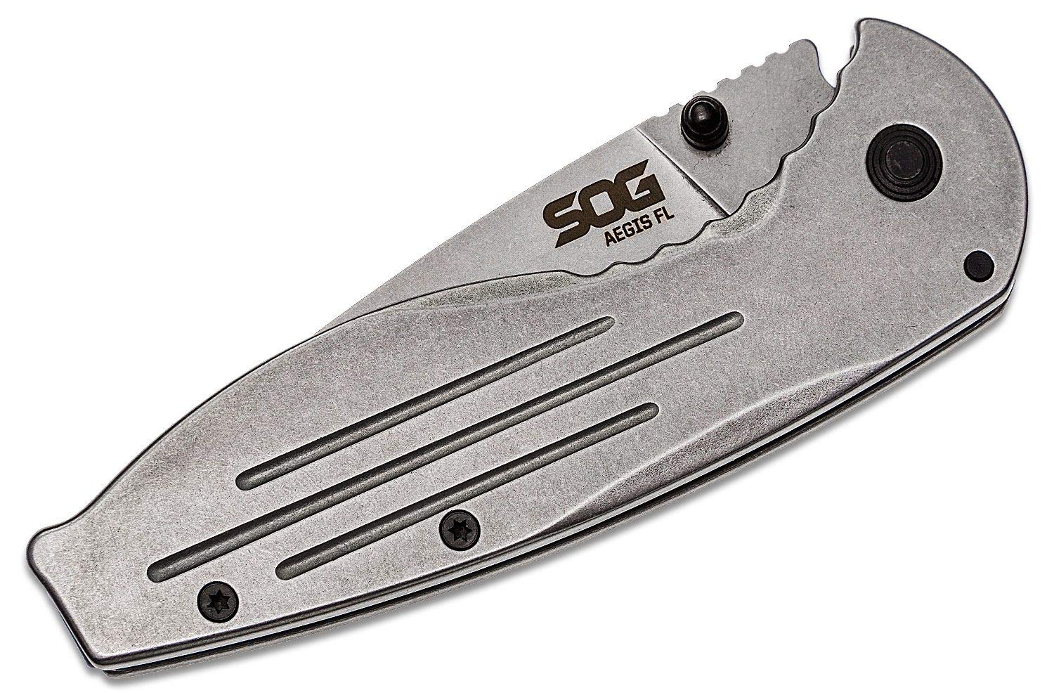 SOG Aegis Frame Lock Folding Knife - Black EDC Pocket Knife for Camping, Hiking & Outdoor Survival | Tactical Utility Knife with Durable Blade