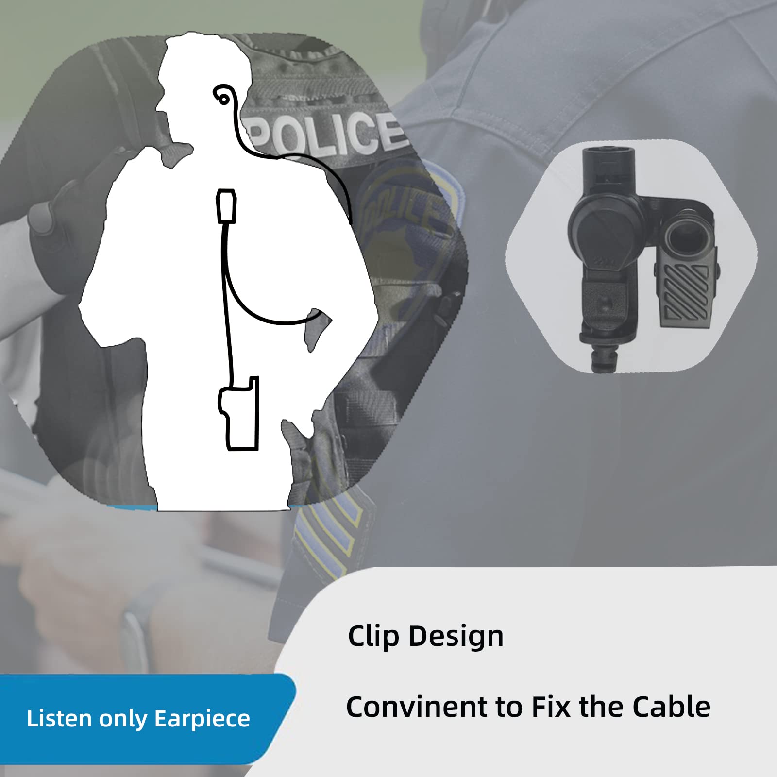 Retevis 3.5mm Security Acoustic Tube Earpiece Headset - 1 Pin Listen Only/Receive Earpiece with Coil Tube - Compatible with 2 Way Radios, Transceivers & Speaker Mics (4 Pack) - Ideal for Security Guards, Event Staff & Construction Workers