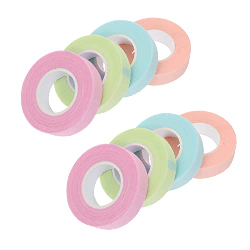 DOITOOL 8 Rolls Adhesive Fabric Tape for Eyelash Extensions - Hypoallergenic Micropore Medical Tape, Assorted Colors | Perfect for Salon Professionals & DIY Lash Artists at Home