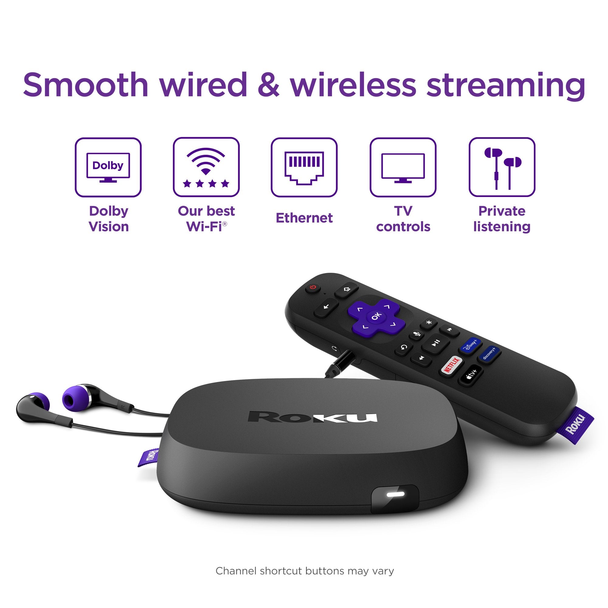Roku Ultra LT 4K/HDR Streaming Media Player with Voice Remote, HDMI & Headphone Jack - Watch Netflix, Hulu, Disney+ in HD - Perfect for Home Theater & Entertainment Systems (Black)