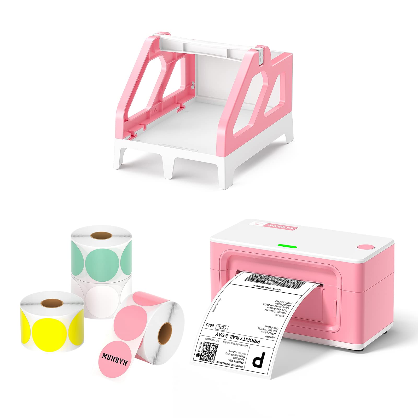 MUNBYN 4x6 Thermal Shipping Label Printer for Packages - Compatible with 2