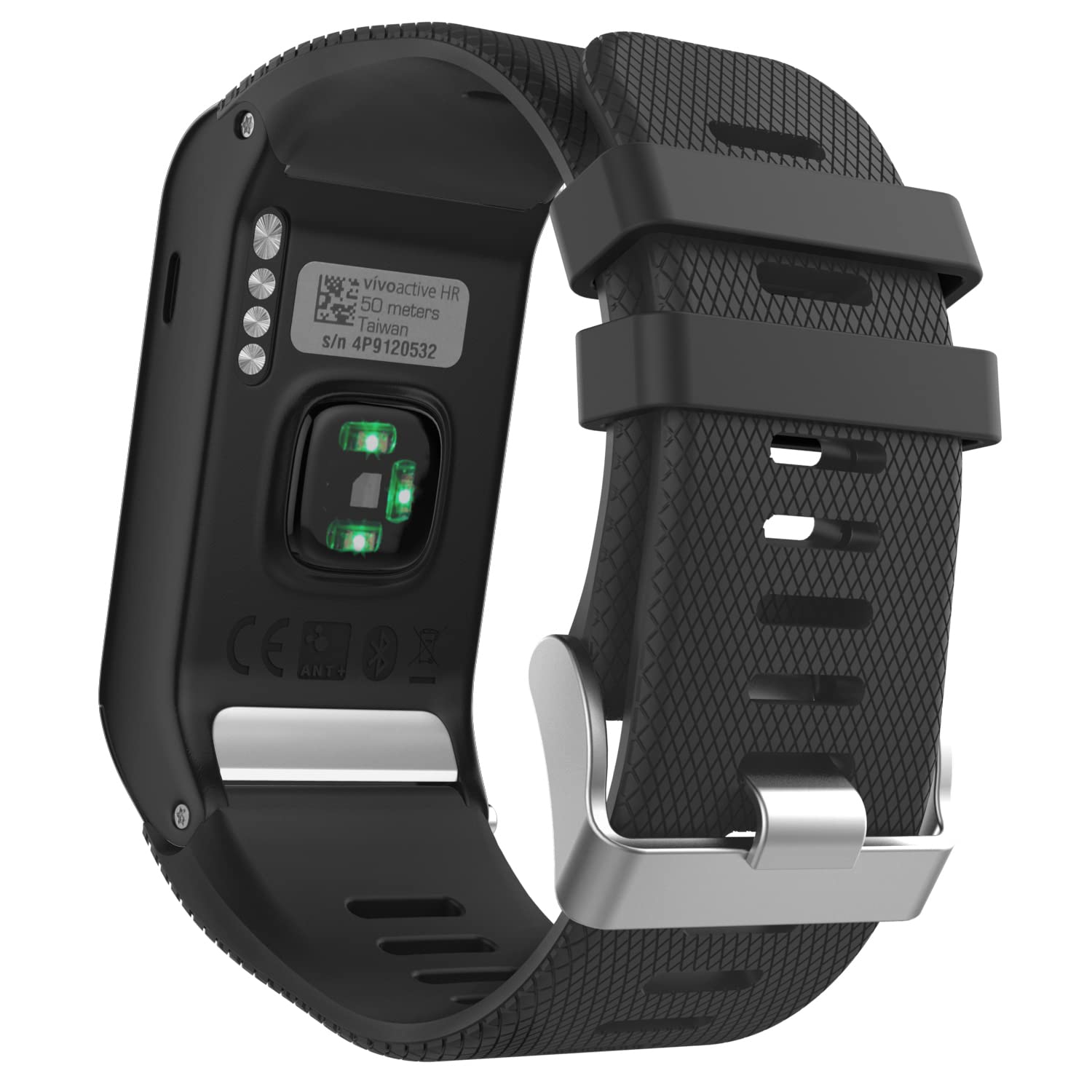MoKo Silicone Watch Band for Garmin Vivoactive HR - Black | Sports & Fitness