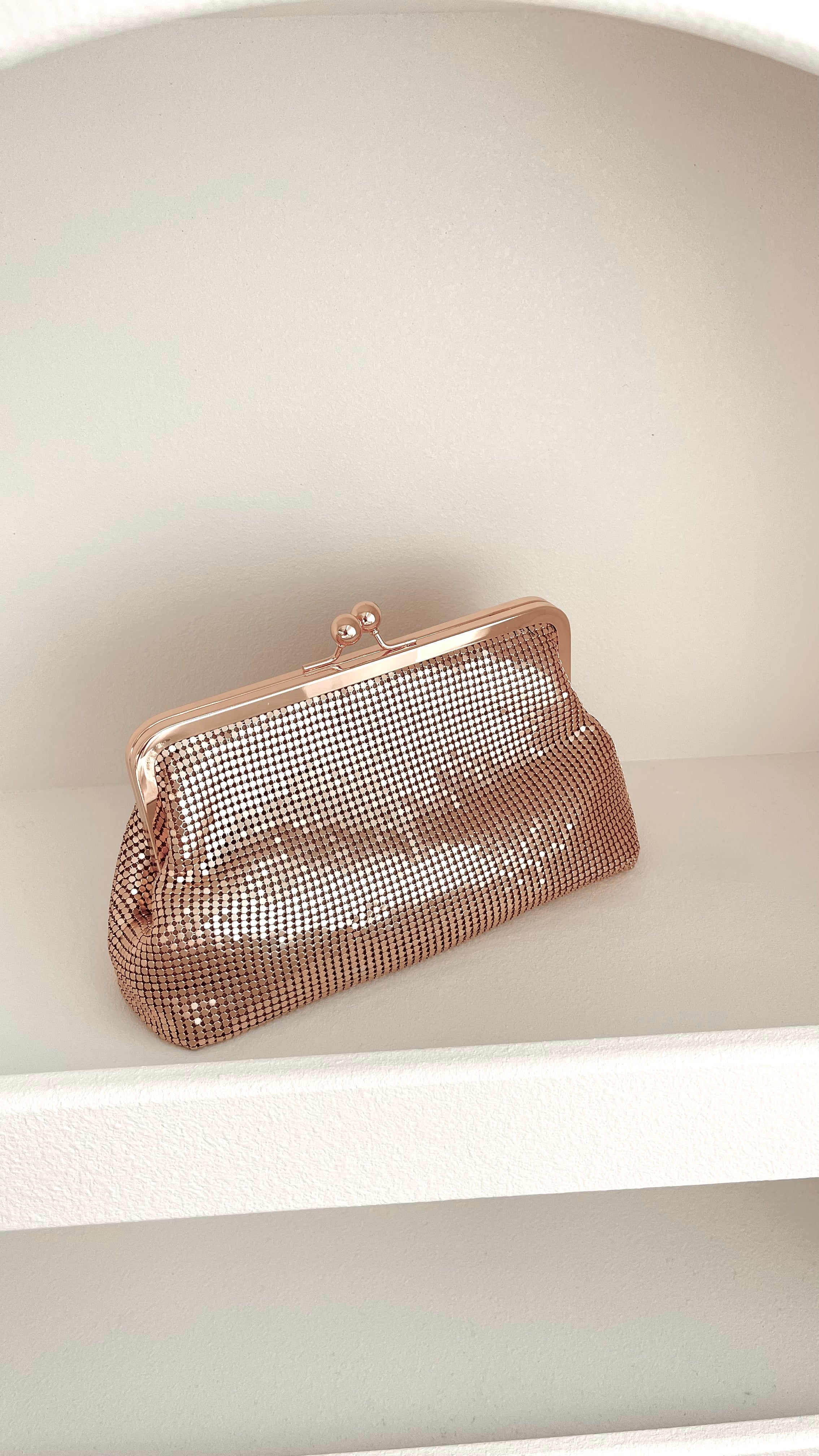 Liberty Mesh Clip Top Event Bag - Gold | Secure & Stylish Crossbody Bag for Concerts, Festivals & Outdoor Activities
