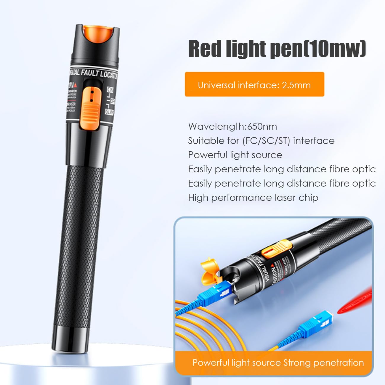 FTTH Fiber Optic Termination Tool Kit - Professional Fiber Optical Cable Cold Connection Kit with FC-6S Cleaver, 10mW Visual Fault Locator & Power Meter for CATV/FTTH Network Installation & Maintenance - Perfect for Telecom Engineers & Home Internet Setup