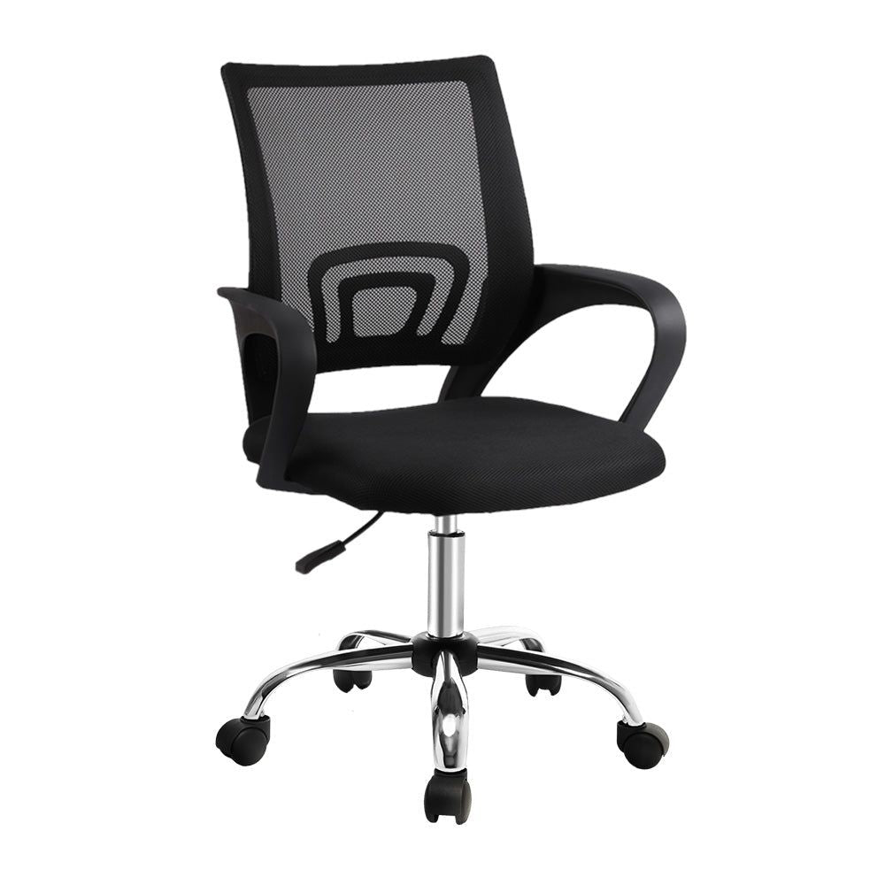 Ergonomic Mesh Office Chair with Mid Back Support - Black - Perfect for Home Office, Gaming & Workspace Comfort