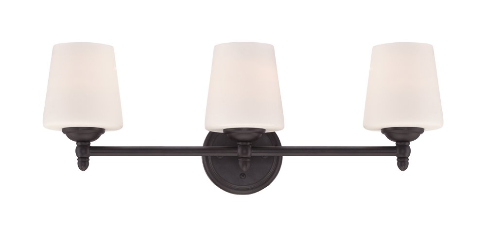 Darcy 3-Light Bathroom Vanity Bar in Oil Rubbed Bronze - Modern Bathroom Lighting Fixture for Bath, Powder Room & Dressing Area