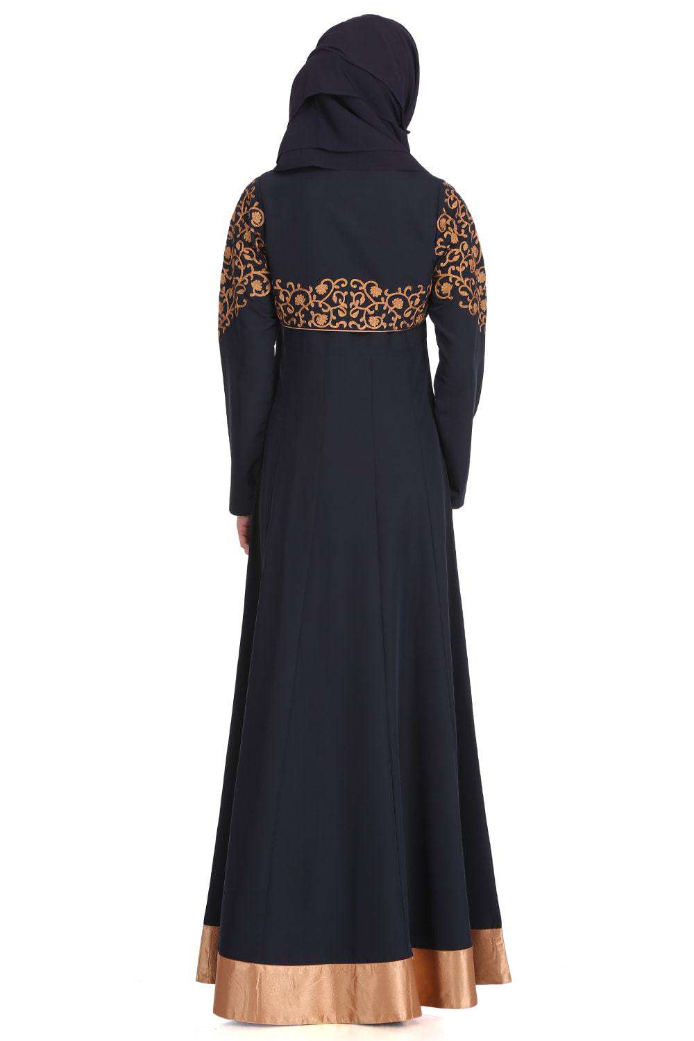 Premium Navy Blue Kashibo Abaya for Women - Modest Islamic Prayer Dress - Perfect for Mosque, Eid, and Special Occasions