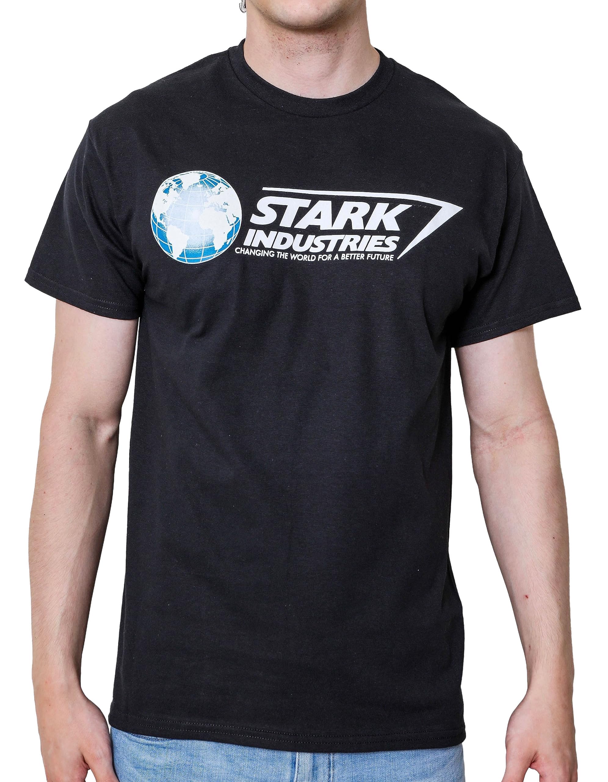 Marvel Iron Man Stark Industries Graphic T-Shirt for Men - Cool Superhero Tee for Casual Wear, Cosplay & Gifts