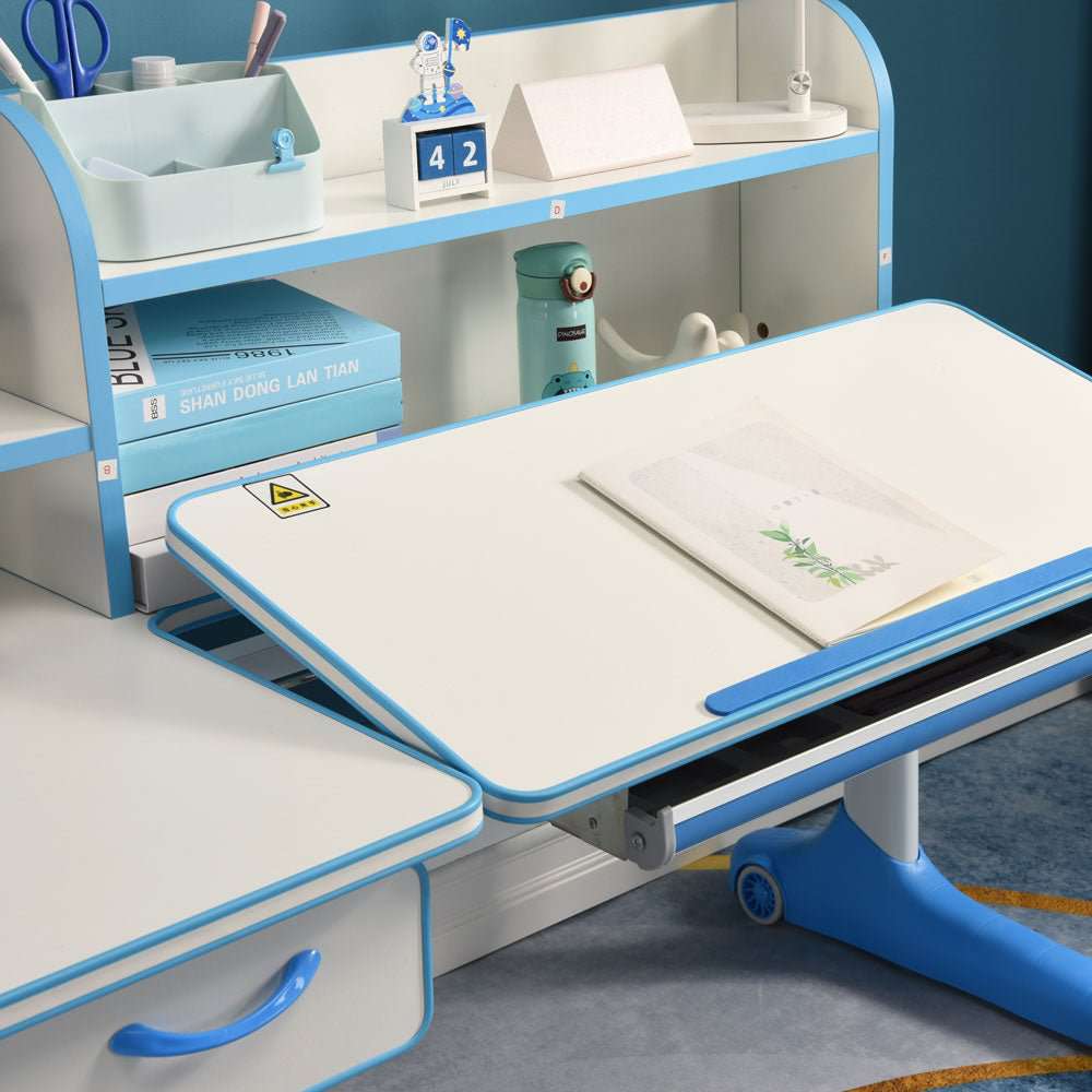 Adjustable Kids Study Desk 120cm Height Ergonomic Children's Learning Table Pink - Perfect for Homework, Drawing & Online Classes in Bedroom or Playroom